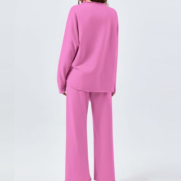 French Terry Raw Hem Sweatsuit Set - Picture 3 of 3